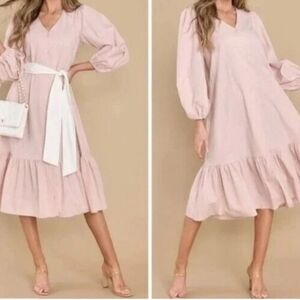 Aura Blush Long Sleeve Dress